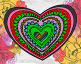 Dibujo Mandala corazón pintado por Ninagupa