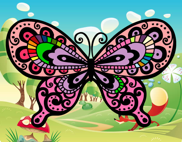 Dibujo Mariposa bonita pintado por pitufi
