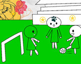 Dibujo Niños jugando a futbol pintado por nataly2003