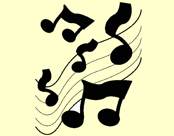 Dibujo Notas en la escala musical pintado por laila5433