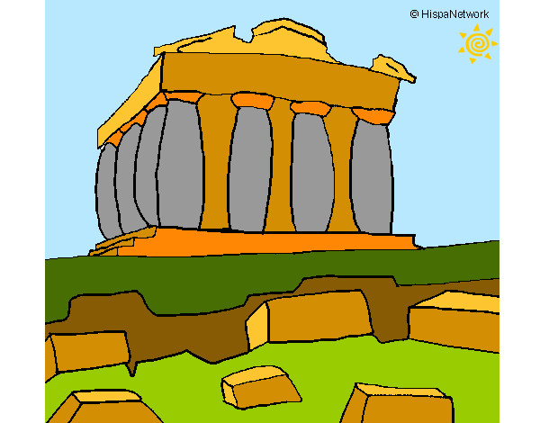 Dibujo Partenón pintado por mdiaz