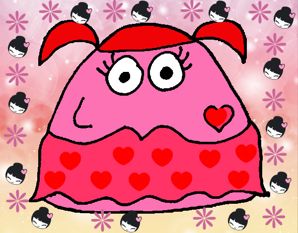 Dibujo Pou chica pintado por sofiai