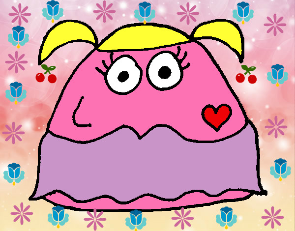 Dibujo Pou chica pintado por sofiaip