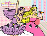 Dibujo Barbie y la princesa cantando pintado por SOLETES2