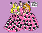 Dibujo Barbie y sus amigas princesas pintado por ludmimilu