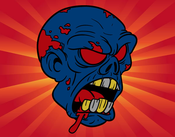 Dibujo Cabeza de zombi pintado por fitopaez