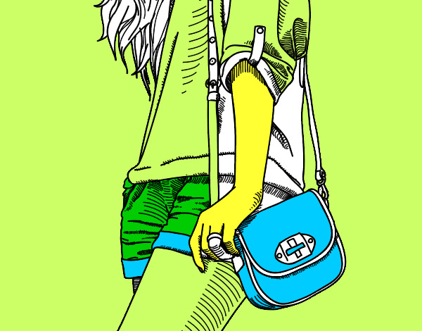Dibujo Chica con bolso pintado por salomeb