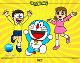 Dibujo Doraemon y amigos pintado por mikelita
