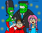 Dibujo Familia de monstruos pintado por vilu160908