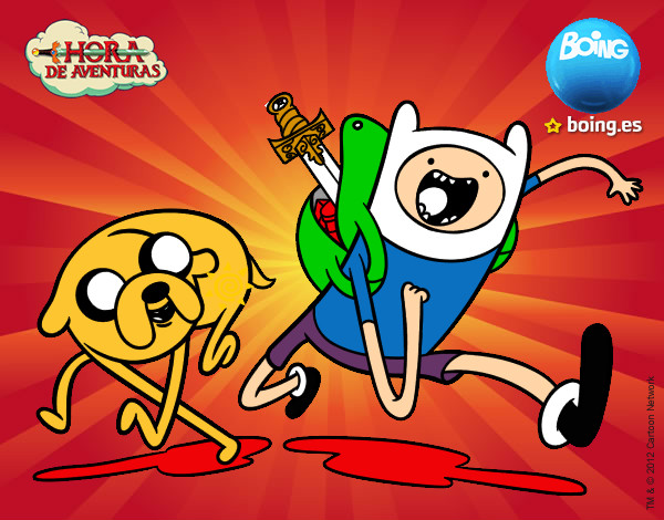 Dibujo Finn y Jake pintado por BYTM