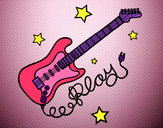 Dibujo Guitarra y estrellas pintado por Clara27610