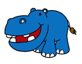 Dibujo Hipopótamo pequeño pintado por sebasra