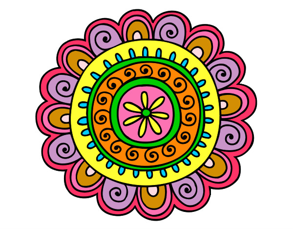 Dibujo Mandala alegre pintado por mercedes13