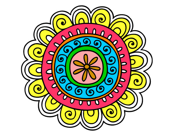 Dibujo Mandala alegre pintado por salomeb