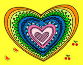 Dibujo Mandala corazón pintado por mikelita