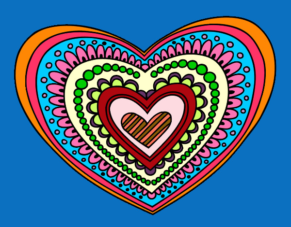 Dibujo Mandala corazón pintado por perry21