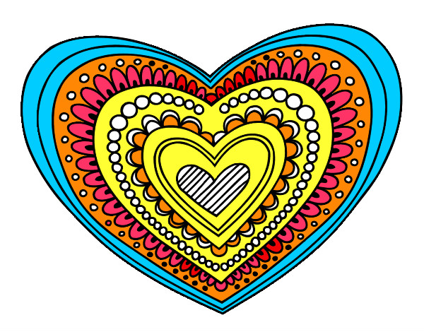 Dibujo Mandala corazón pintado por salomeb