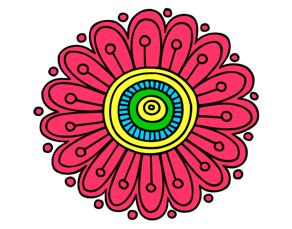 Dibujo Mandala margarita pintado por salomeb