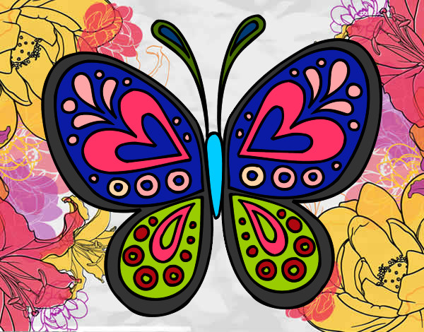 Dibujo Mandala mariposa pintado por harrylu1