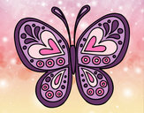 Dibujo Mandala mariposa pintado por mikelita