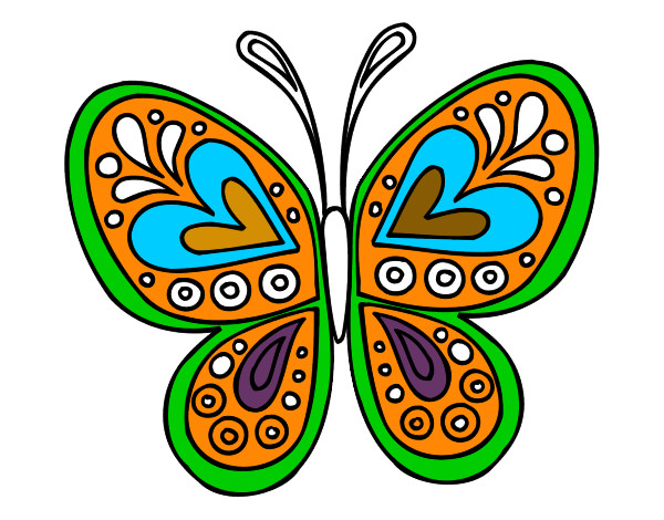Dibujo Mandala mariposa pintado por salomeb