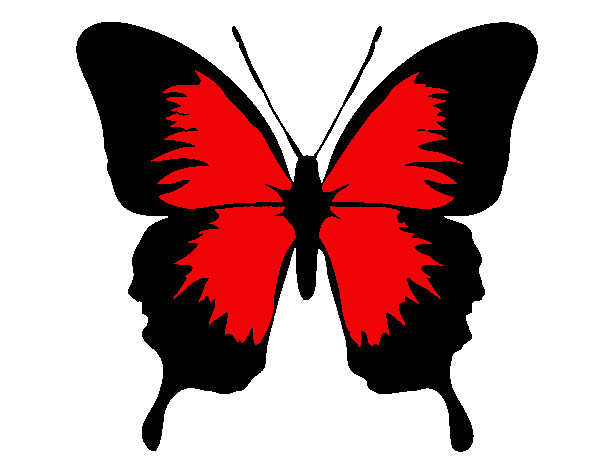 Dibujo Mariposa con alas negras pintado por alelita
