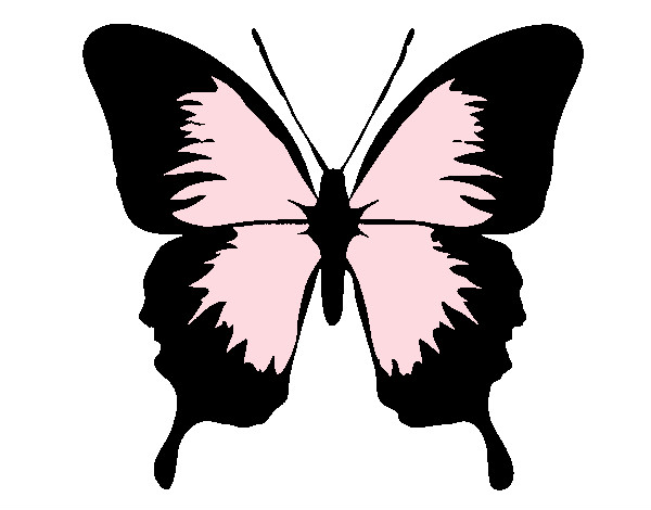 Dibujo Mariposa con alas negras pintado por alelita