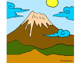 Dibujo Monte Fuji pintado por parda