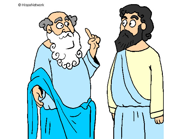 Dibujo Sócrates y Platón pintado por Deseada