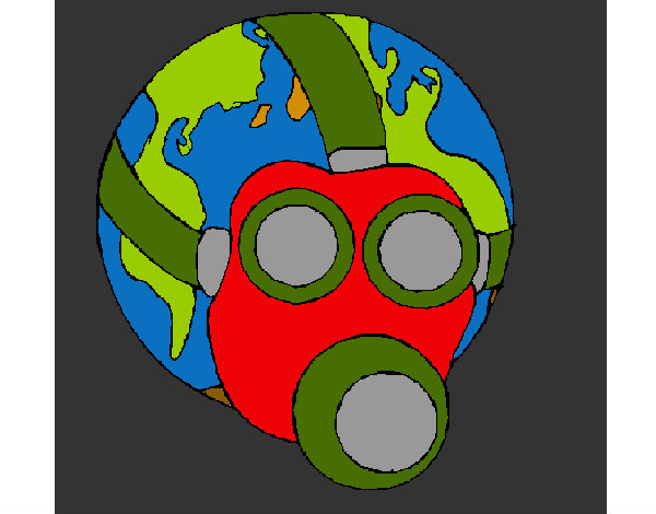 Dibujo Tierra con máscara de gas pintado por Sharai