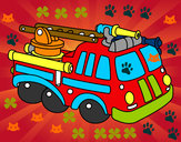 Dibujo Vehículo de bomberos pintado por AJCM