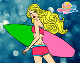 Dibujo Barbie surfera pintado por aranch