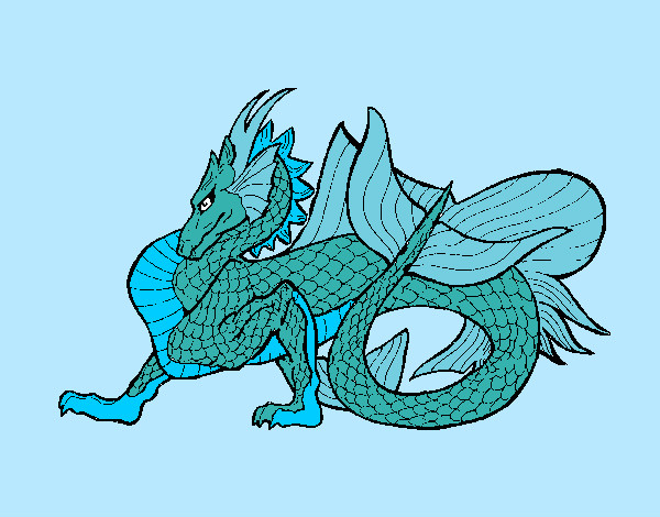 Dibujo Dragón de mar pintado por Miri1D