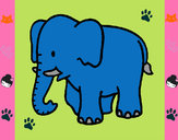 Dibujo Elefante bebe pintado por 21-09Lulu