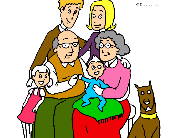 Dibujo Familia pintado por parda