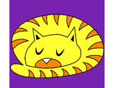 Dibujo Gato durmiendo pintado por finncat