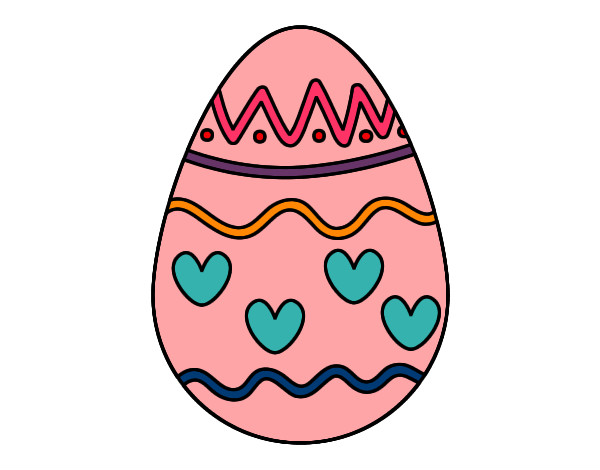 Dibujo Huevo con corazones pintado por hailie