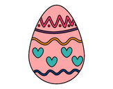 Dibujo Huevo con corazones pintado por hailie
