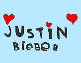 Dibujo Justin Bieber entre corazones pintado por Lilaesme