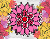 Dibujo Mándala con forma de flor weiss pintado por Cielo_roja