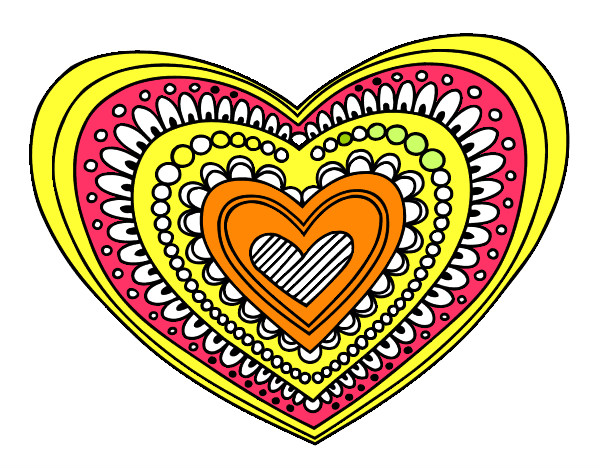 Dibujo Mandala corazón pintado por salomeb