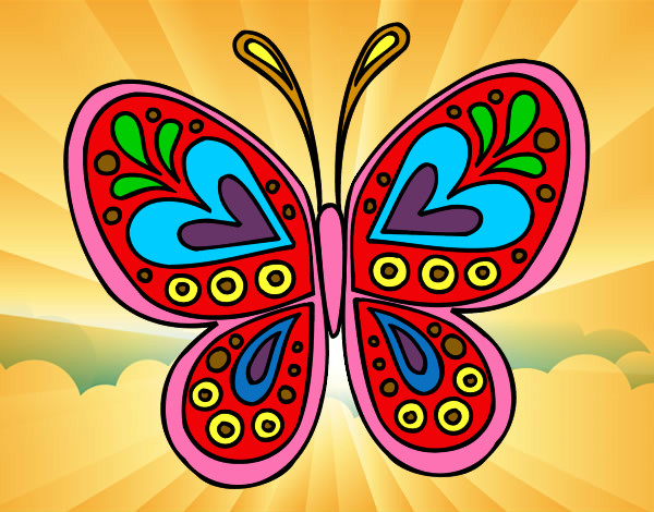 Dibujo Mandala mariposa pintado por kittylove