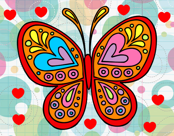 Dibujo Mandala mariposa pintado por noemisol9
