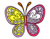 Dibujo Mandala mariposa pintado por salomeb