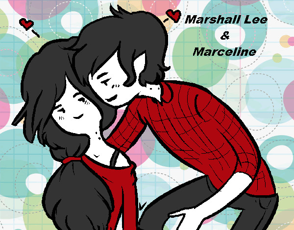 Dibujo Marshall Lee y Marceline pintado por Miri1D