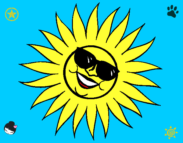 Dibujo Sol con gafas de sol pintado por leidyvanes