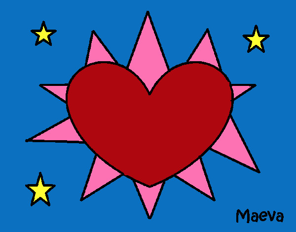Dibujo Sol en forma de corazón pintado por Manus