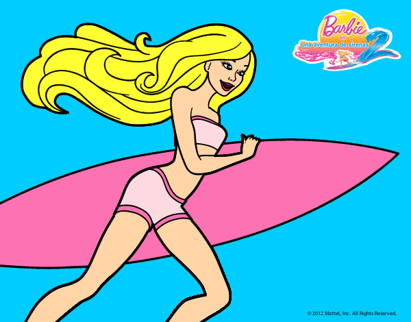 Dibujo Barbie corre al agua pintado por natimar