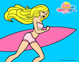 Dibujo Barbie corre al agua pintado por natimar