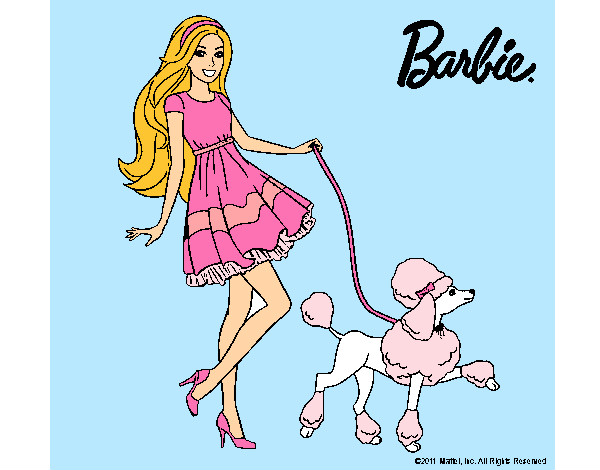 Dibujo Barbie paseando a su mascota pintado por sulbaran